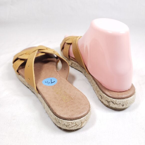 Picon Slide Sandals Women's Size 7.5 Gold Leather - Picture 4 of 8